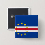 Kaapverdische vlag vierkante button 5,1 cm (Voorkant /achterkant)