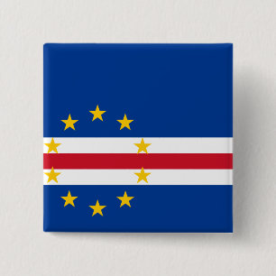 Kaapverdische vlag vierkante button 5,1 cm
