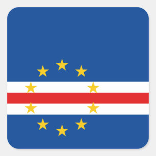 Kaapverdische vlag vierkante sticker
