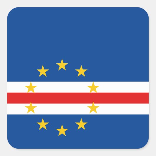Kaapverdische vlag vierkante sticker (Voorkant)