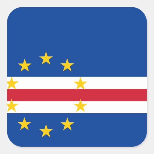 Kaapverdische vlag vierkante sticker (Voorkant)