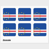Kaapverdische vlag vierkante sticker (Vel)