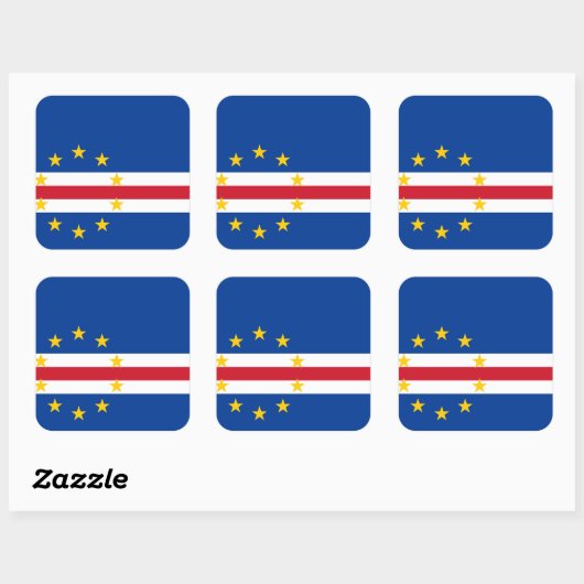 Kaapverdische vlag vierkante sticker (Vel)