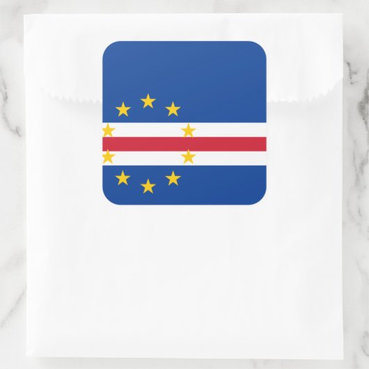 Kaapverdische vlag vierkante sticker (Tas)