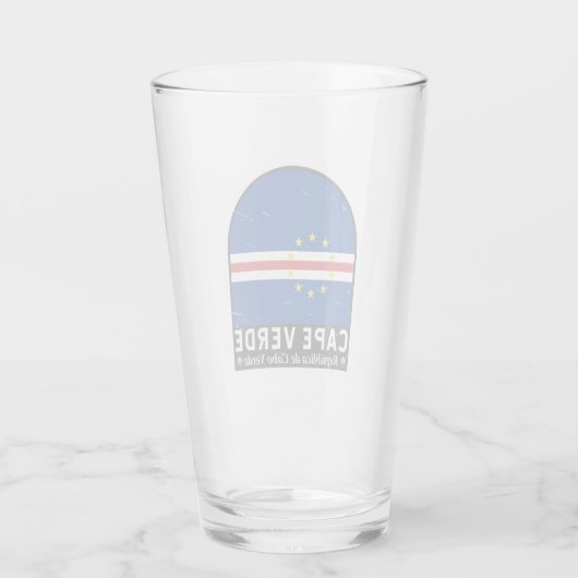 Kaapverdische vlaggenembleem noodlijdende glas (Achterkant)