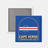 Kaapverdische vlaggenembleem noodlijdende magneet (Voorkant / Achterkant)