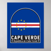 Kaapverdische vlaggenembleem noodlijdende  poster (Voorkant)