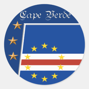 Kaapverdische vlagstickers ronde sticker