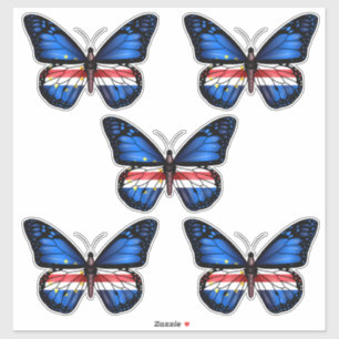 Kaapverdische Vlinder vlag Sticker