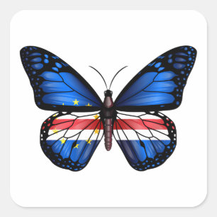 Kaapverdische Vlinder vlag Vierkante Sticker