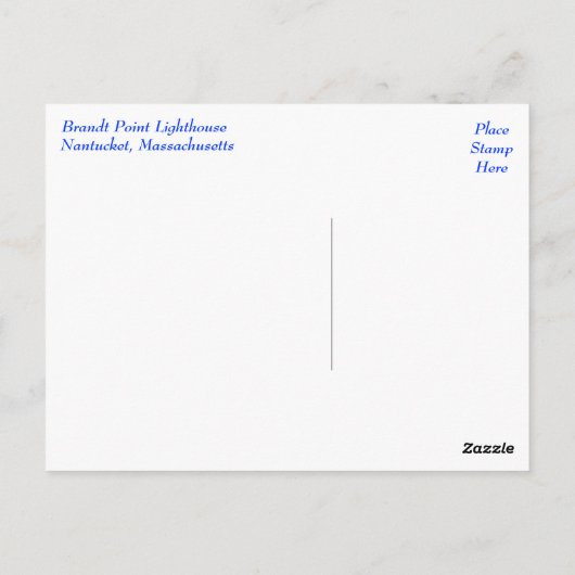 Kaapverdische vuurtoren, Nantucket, massaal Briefk Briefkaart (Achterkant)