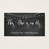 Kaarbord en witte lichte strengen, Drink Tickets Visitekaartjes (Voorkant)