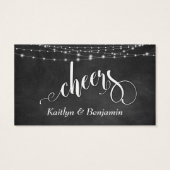 Kaarbord en witte lichte strengen, Drink Tickets Visitekaartjes (Achterkant)