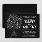 kaardboomkalkbordrepetitie uitnodiging voor het di (Voorkant / Achterkant)