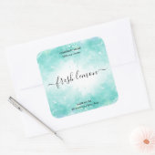 Kaaretiket aqua blue jar label (Envelop)