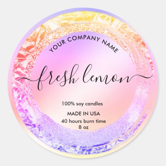 Kaaretiket Elegant Product Packaging Ronde Sticker (Voorkant)