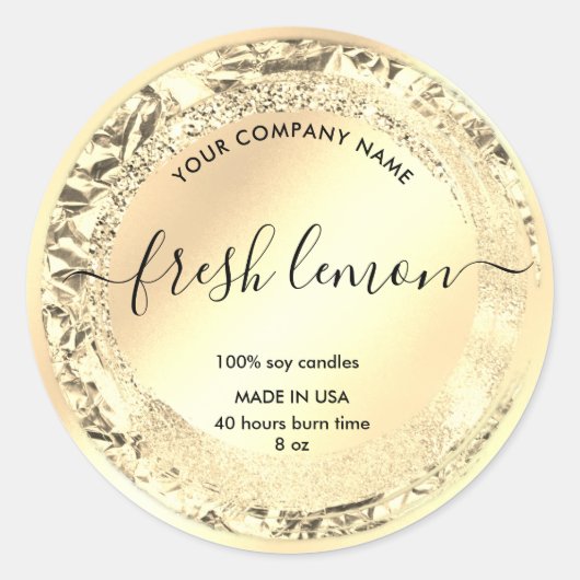 Kaaretiket Elegant Product Packaging Ronde Sticker (Voorkant)