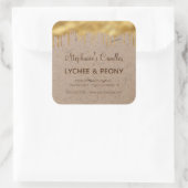 Kaaretiket | Goud drogen op kraftpapier Vierkante Sticker (Tas)