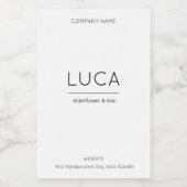 Kaaretiket Luca legant kaarsje en productlabel Voedselcontainer Etiket (Enkel label)