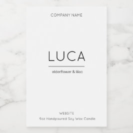 Kaaretiket Luca legant kaarsje en productlabel Voedselcontainer Etiket