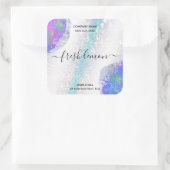 Kaaretiket modern minimaal iriserend optisch vierkante sticker (Tas)