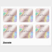 Kaaretiket modern minimaal iriserend optisch vierkante sticker (Vel)