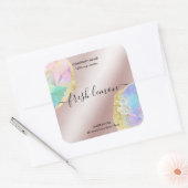 Kaaretiket modern minimaal iriserend optisch vierkante sticker (Envelop)