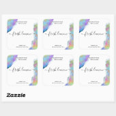 Kaaretiket modern minimaal iriserend optisch vierkante sticker (Vel)