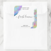 Kaaretiket modern minimaal iriserend optisch vierkante sticker (Tas)