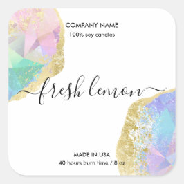 Kaaretiket modern minimaal iriserend optisch vierkante sticker