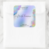 Kaaretiket modern minimaal iriserend optisch vierkante sticker (Tas)