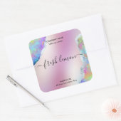 Kaaretiket modern minimaal iriserend optisch vierkante sticker (Envelop)