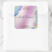 Kaaretiket modern minimaal iriserend optisch vierkante sticker (Tas)