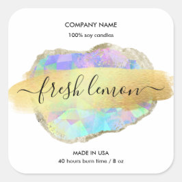 Kaaretiket modern minimaal iriserend optisch vierkante sticker