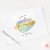 Kaaretiket modern minimaal iriserend optisch vierkante sticker (Envelop)