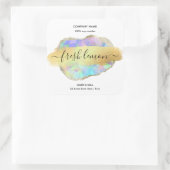 Kaaretiket modern minimaal iriserend optisch vierkante sticker (Tas)