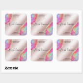 Kaaretiket modern minimaal iriserend optisch vierkante sticker (Vel)