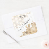 Kaaretiket moderne HONEYCOMB bijenwas Vierkante Sticker (Envelop)