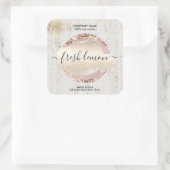 Kaaretiket moderne, minimale witte marmer vierkante sticker (Tas)