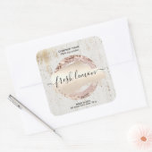 Kaaretiket moderne, minimale witte marmer vierkante sticker (Envelop)