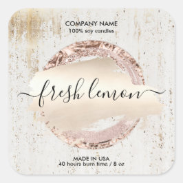 Kaaretiket moderne, minimale witte marmer vierkante sticker