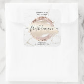 Kaaretiket moderne, minimale witte marmer vierkante sticker (Tas)