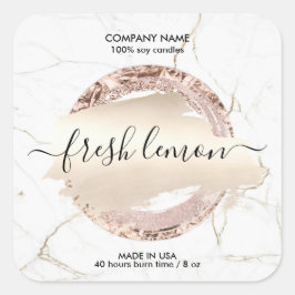 Kaaretiket moderne, minimale witte marmer vierkante sticker