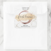 Kaaretiket moderne, minimale witte marmer vierkante sticker (Tas)