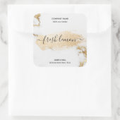 Kaaretiket moderne, minimale witte marmer vierkante sticker (Tas)