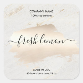 Kaaretiket moderne, minimale witte marmer vierkante sticker