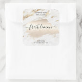 Kaaretiket moderne, minimale witte marmer vierkante sticker (Tas)