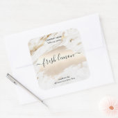 Kaaretiket moderne, minimale witte marmer vierkante sticker (Envelop)