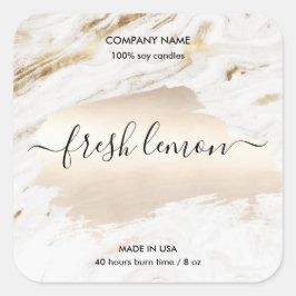 Kaaretiket moderne, minimale witte marmer vierkante sticker