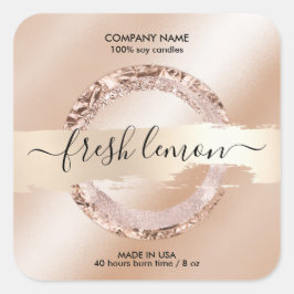 Kaaretiket moderne zwarte roze glitter vierkante sticker